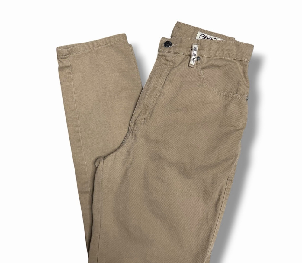 Vintage Sasson Jeans Womens Khaki Cotton Pants 27" Waist High Rise USA 80s Retro